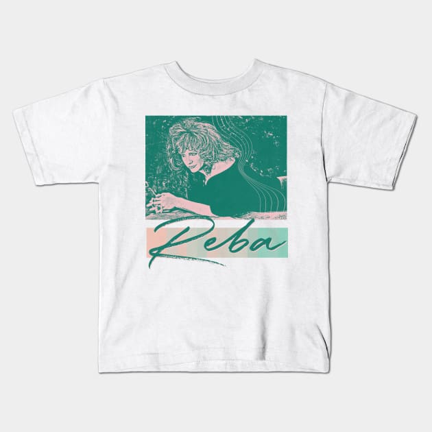 Reba McEntire // Retro Aesthetic Fan Design Kids T-Shirt by unknown_pleasures